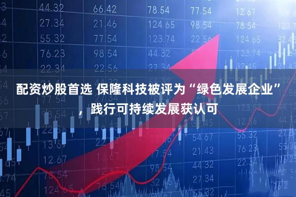 配资炒股首选 保隆科技被评为“绿色发展企业”，践行可持续发展获认可